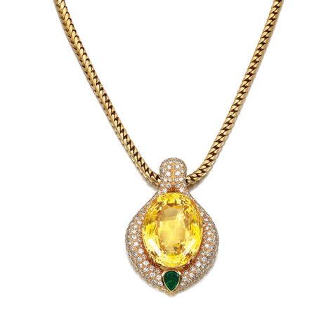 YELLOW SAPPHIRE, EMERALD AND DIAMOND PENDANT NECKLACE | Fine Jewels | 2020 | Sotheby's