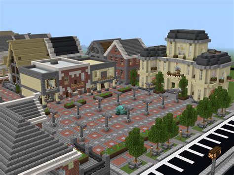 Town square I made with friends : r/Minecraft