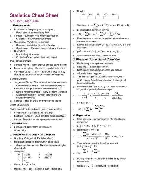 23 Awesome statistics formulas cheat sheet images | Statistics math ...