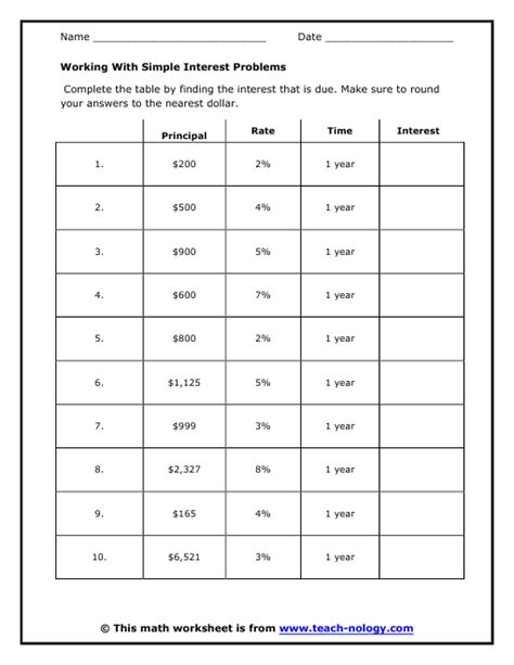 Working With Simple Interest Problems