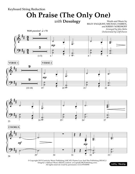 Oh Praise (The Only One) with Doxology (Choral Anthem SATB) String ...