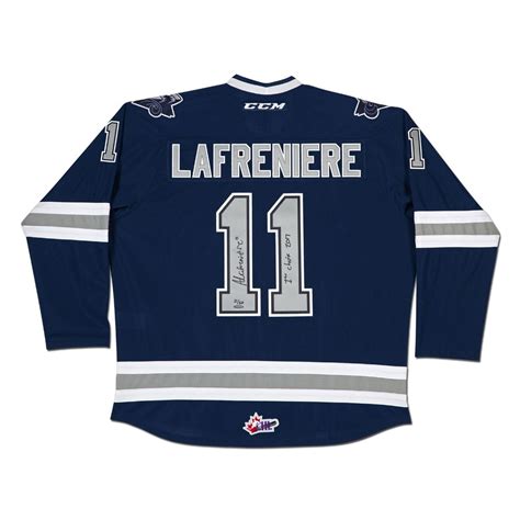 Alexis Lafreniere Signed Limited Edition Rimouski Oceanic Jersey ...