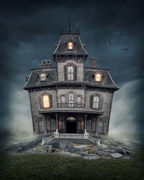 Haunted house stock image. Image of blue, field, manor - 31241197