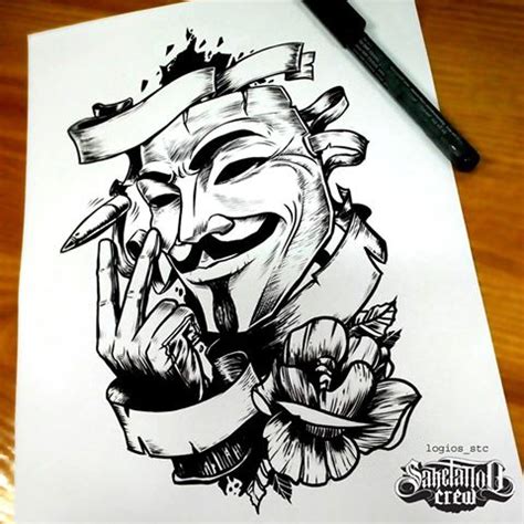 V For Vendetta Mask Drawing at GetDrawings | Free download