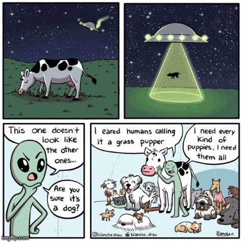 Image tagged in comics,funny,memes,aliens,cow,puppies - Imgflip