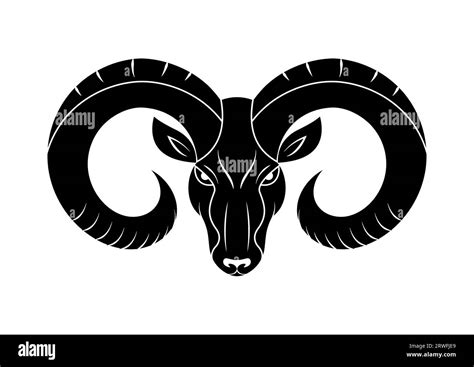 Black Ram Head Silhouette Vector Flat Design Stock Vector Image & Art ...