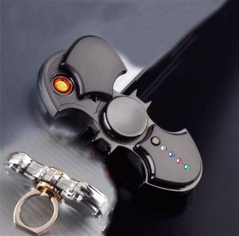 Creative Ring buckle, gyro lighter, USB charging lighter, fashion creative hand spinner ...