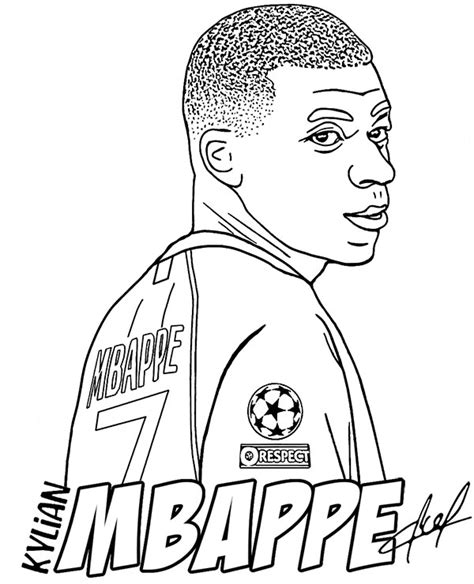 Desenhos de Mbappé 2 para Colorir e Imprimir - ColorirOnline.Com