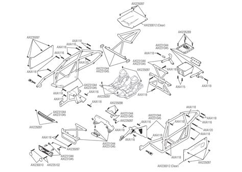 Exploded view: Axial Capra 1.9 4WS 1:10 RTR - Chassis | Astra