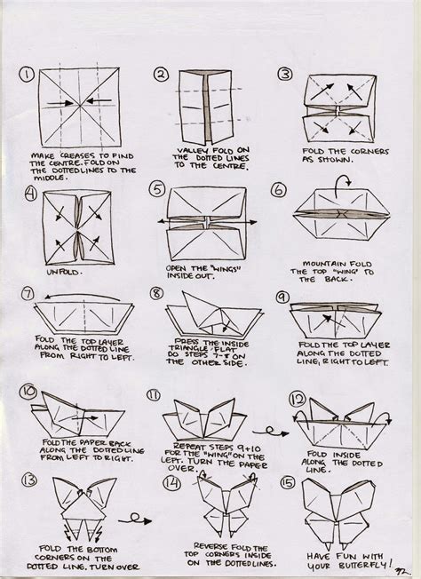 printable instructions for origami butterfly ~ 3d easy origami for kids