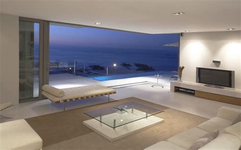 Room with a view to the sea wallpapers and images - wallpapers, pictures, photos