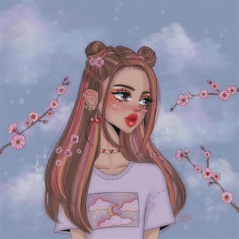 💌 doing another #drawthisinyourstyle challenge 🙈 - if u wanna recreate this cherry blossom girl ...