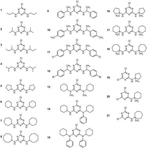 The molecular structures of the analyzed s-triazine derivatives | Download Scientific Diagram