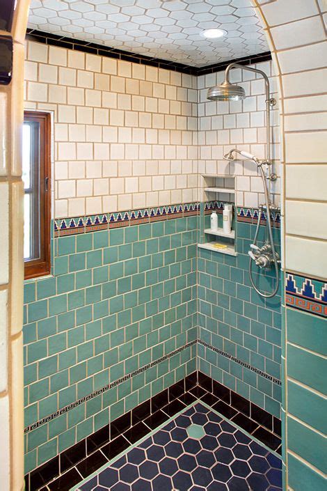 Tiled Shower Surround | Bathroom tile designs, Retro bathrooms, Vintage bathrooms