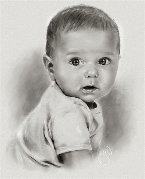 So artistic and captivating!!! | Baby face drawing, Baby drawing ...