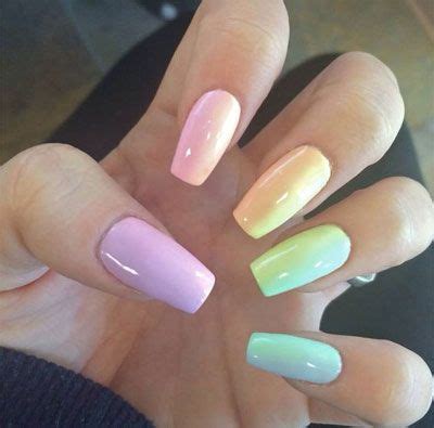 27 Easy Pastel Rainbow Nails to Copy (Get These Colors) | Rainbow nails, Matte nails design, Gel ...