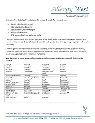 INSTRUCTIONS FOR ALLERGY SKIN TESTING | PDF