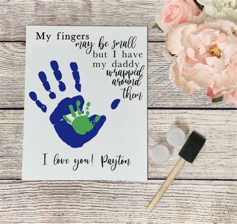 Fathers Day Handprint Canvas Template and Kit Wrapped | Etsy