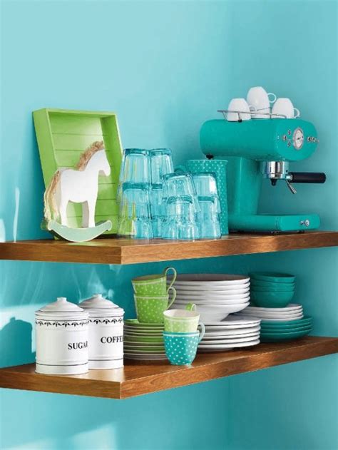 Modern Turquoise Kitchen Design With Space-Saving Solutions - DigsDigs