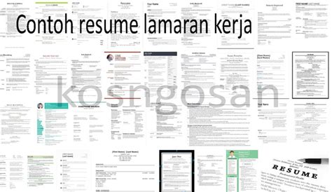 Contoh Resume Untuk Kerja | Resume for You