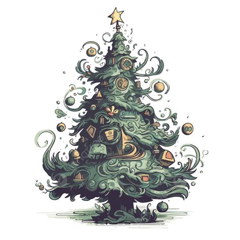 รูปต้นคริสต์มาสวินเทจ เวกเตอร์ PNG , สติ๊กเกอร์รูปวาดต้นคริสต์มาสพร้อมการ์ตูนตกแต่งมากมาย ...