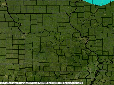 Missouri 72 Hour Rain and Snow Forecast Maps