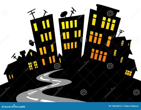 Cartoon City Skyline Stock Photography - Image: 15634612