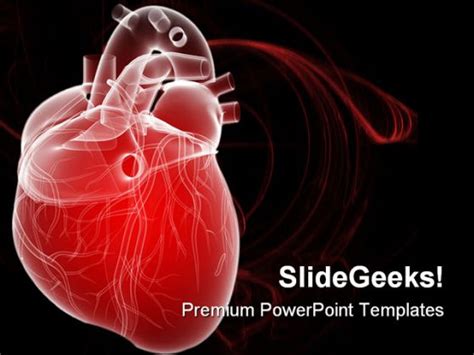 Human Heart Medical PowerPoint Template 0610