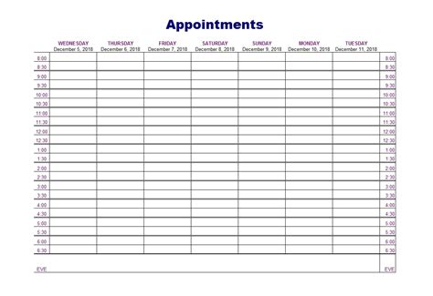 free printable daily appointment schedule template - monitoring.solarquest.in