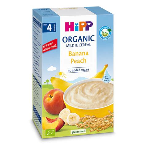 HiPP Organic Banana Peach Milk & Cereal from 4 months (250g) – Formuland