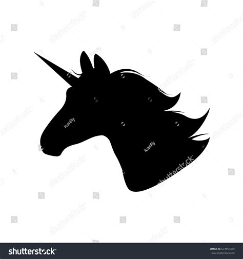 Unicorn Head Silhouette Hand Drawn Vector Stock Vector (Royalty Free) 623855429 | Shutterstock