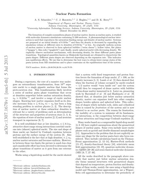 (PDF) Nuclear Pasta Formation