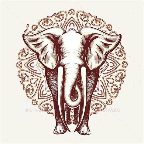 Elephant on Mandala Background | Mandala background, Vector background ...