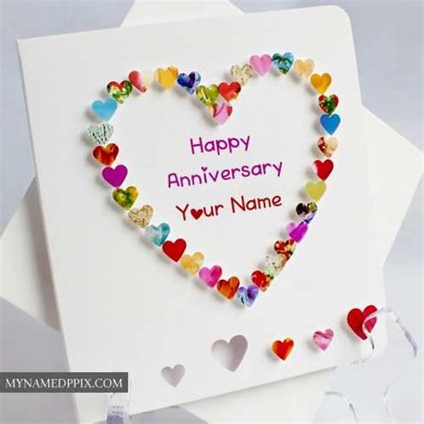 Name Write Beautiful Heart Design Anniversary Card Create | Wedding ...