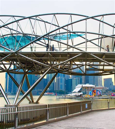 Helix Bridge, Singapore editorial stock photo. Image of attraction ...