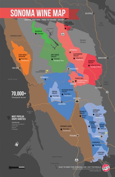 Sonoma Wine Map (Poster) | Wine Folly