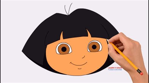 How to Draw Dora's Face Step by Step Easy | Coloring Page, Drawing Learn Colors For Kids - YouTube