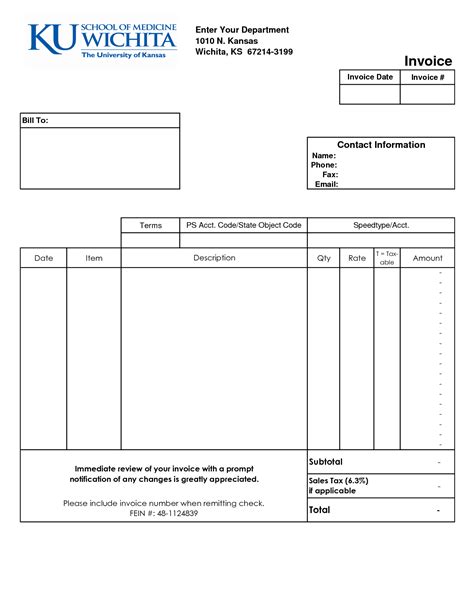 Blank Invoice Template Excel Free ~ Excel Templates