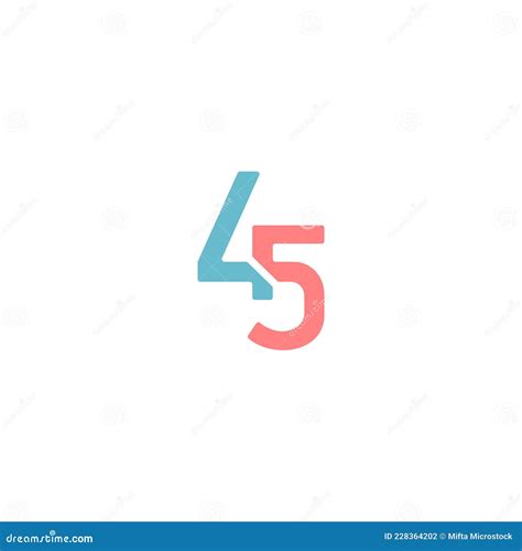 Number 45 Logo Design Vector Unique Stock Vector - Illustration of ...