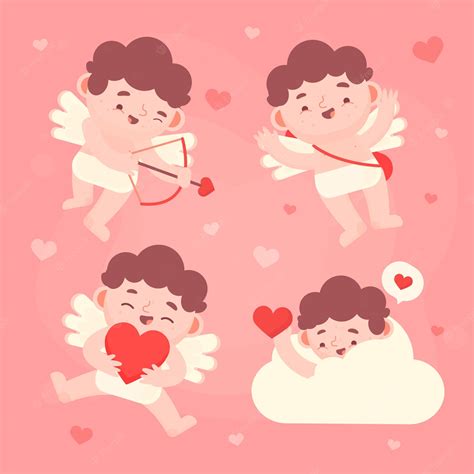 Free Vector | Cupid with wings hiding in a cloud