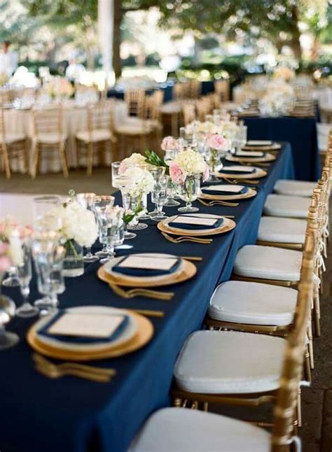 Azul y dorado | Cores de ouro para casamento, Casamento azul, Arranjo de mesa casamento