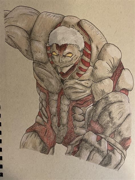 I was bored and decided to draw the Armored Titan :) : r/drawing