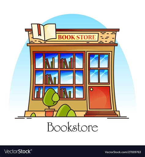 Bookstore or book shop store for literature vector image on (With images)