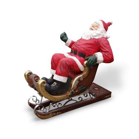 Christmas Prop Hire » Father Christmas Figure in Sleigh - Keeley Hire