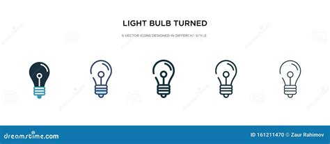 Light Bulb Turned Off Icon in Different Style Vector Illustration. Two ...