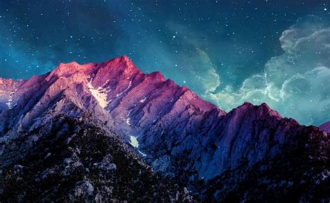 Mountain Purple Night Sky - 670x413 - Download HD Wallpaper - WallpaperTip