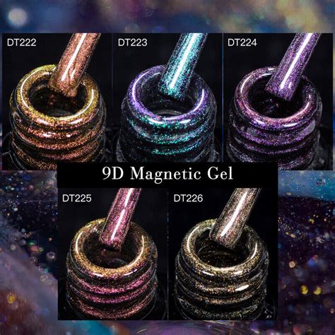MEET ACROSS 9D Magnetic UV LED Nail Gel Polish Glitter Soak Off Varnish Manicure | eBay