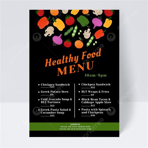 Healthy Restaurants Menu