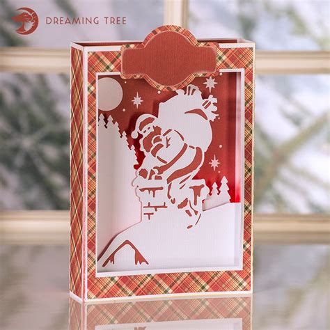 Santa Paperscape Box Card SVG - Dreaming Tree | Birthday card template free, Card box, Pop up ...