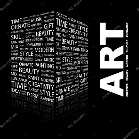 ART. Word collage on black background — Stock Vector © studiom1 #3508731